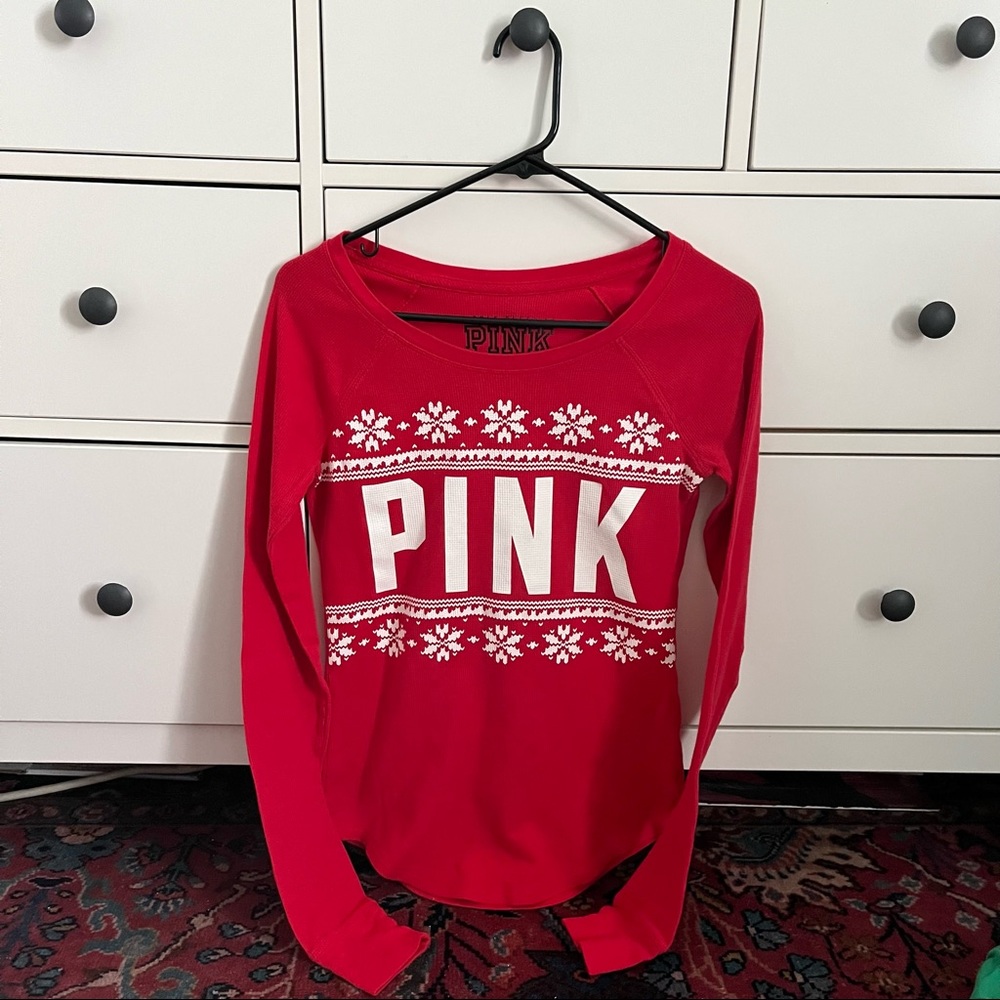 Red Pink Long Sleeve Tee